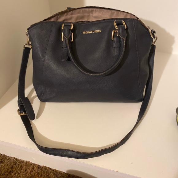 Michael Kors Navy Blue Tote - Picture 2 of 10